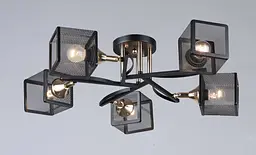 Люстра стельова чорного кольору B N5708/5 BK+FGD