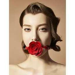 Кляп Zalo Upko Doll Rose Ball Gag 54 см червоний - мініатюра 6