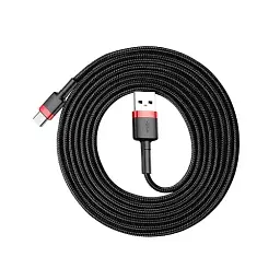 Кабель Baseus Cafule Series Cable USB to Type-C 2A 2m CATKLF-C91 Black-Red - мініатюра 4