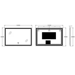 Дзеркало Zerix Mirra MR05-120x80 з LED Touch, Anti-fog, димером, регулятором яскравості ZX6061 - мініатюра 4
