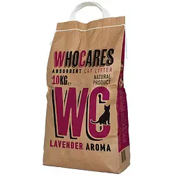 Поглинаючий наповнювач Who Cares WC Lavander ВіСі для котячого туалету з ароматом лаванди, бентоніт 10 кг (800437)
