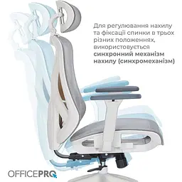 Крісло офісне Officepro Atlas OC630-W-LG-LG White/Light Gray (OC630-W-LG-LG) - мініатюра 10