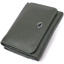 Жіночий гаманець компактного розміру з натуральної шкіри ST Leather 23072 зелений - мініатюра 5