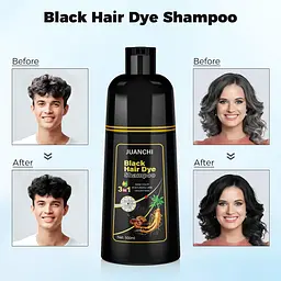 Чорний шампунь Hair Dye Juanchi Black Hair Dye Shampoo 3 в 1 для сивого волосся - мініатюра 5