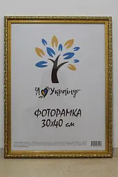 Фоторамка 30х40, золота із золотим обрамленням, 2115В-47, СКЛО + КАРТОН                                                                                                                                           