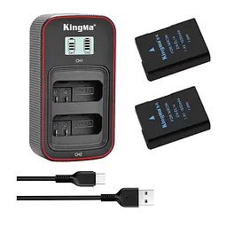 3-Pack KingMa Nikon EN-EL14 (2 АКБ KingMa EN-EL14 та 1 ЗУ на дві батареї)