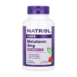 Амінокислота Natrol Мелатонін швидкорозчинний, 3 мг, смак полуниці, Melatonin (NTL-07281)