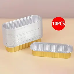 Набір з 10 прямокутних форм із потовщеної алюмінієвої фольги для аерогрилю та випічки, Kitchen Master 87435 - мініатюра 5