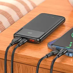 Портативний ЗП Power Bank Hoco J121 Fast 22.5W+PD20W 10000 mAh Black - мініатюра 3