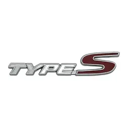 Емблема напис typeS для Honda біла+Червона 150х32мм метал (на скотчі)
