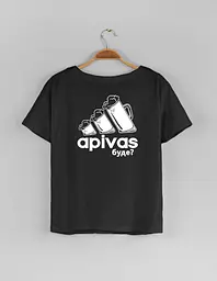 Чорна жіноча футболка "apivas буде?" S