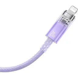 Кабель Baseus Explorer Series Fast Charging Cable with Smart Temperature Control Cable Type-C to Lightning 20W 1m CATS010205 Purpl - мініатюра 3