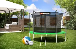 Батут Hop-Sport 10ft (305см) зелений з внутрішньою сіткою - мініатюра 7