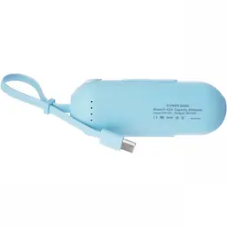 Дитячий павербанк Power Bank Котик 5000 mAh Blue (11238) - мініатюра 4