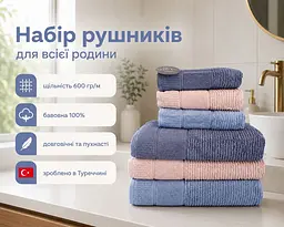 Набір турецьких махрових рушників Cestepe MicroCotton Premium 3 штуки 50x90 + 3 штуки 70х140 Nevara щільність 600 г/м2 - мініатюра 2