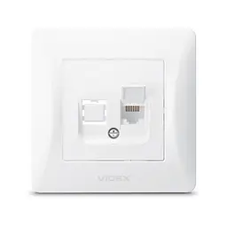 Розетка CAT6 одинарна комп'ютерна біла VIDEX BINERA VIDEX (24439-000) - мініатюра 2