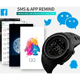 Смарт-годинник чоловічий Skmei Clever 1250 Black (1414) - мініатюра 5