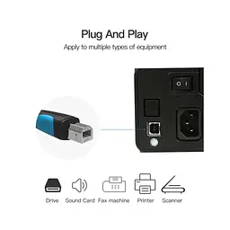Кабель для принтера USB 2.0 AM/BM 1.0m black Vention (VAS-A16-B100) - мініатюра 7