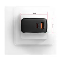 Зарядний пристрій AXAGON 1xUSB QC4.0 + 1xUSB-C PD45W PPS black (ACU-PQ45) - мініатюра 10