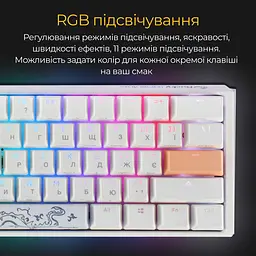 Клавіатура Ducky One 3 Mini Cherry MX Red RGB White (DKON2161ST-RUAPXPWWWSC1) UA [125719] - мініатюра 4