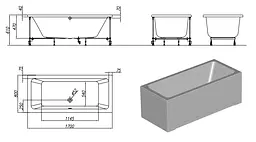 Ванна акрилова Kolpa San Elektra 170x80 740667 - мініатюра 3