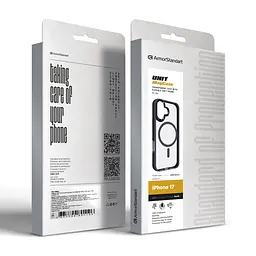 Чехол Apple iPhone 17, Unit MagSafe, черный, прозрачный, магсейф, ударопрочный, магнитный, панель-накладка с поддержкой MagSafe, с поддержкой беспроводной зарядки, TPU+PC, защита всего корпуса, ударопрочный, ArmorStandart (ARM86281) - мініатюра 6