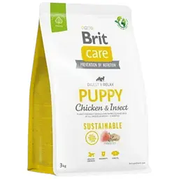 Сухий корм Brit Care Dog Sustainable Puppy для цуценят, з куркою та комахами, 3 кг