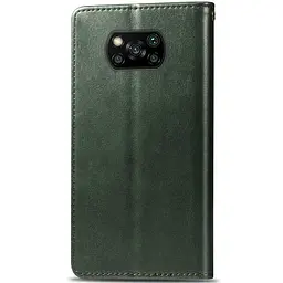 Шкіряний чохол-книжка GETMAN Gallant (PU) для Xiaomi Poco X3 NFC / Poco X3 Pro Зелений - мініатюра 4