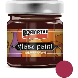 Фарба вітражна Pentart на основі розч. холодної фіксації Бордова 30мл