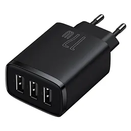 Зарядний пристрій Baseus Compact, 3xUSB-A, чорний (CCXJ020101) - мініатюра 2