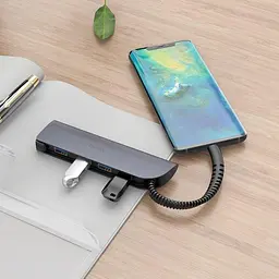 USB Хаб Hoco HB12 Grey - мініатюра 2
