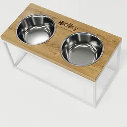 Hollky Base L — миски на підставці для середніх і великих собак (2 × 0,95 л, висота 20 см) - мініатюра 7