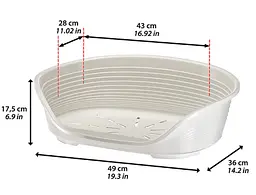 Пластиковий лежак для собак і котів Ferplast Siesta Deluxe 2 чорний 49×36×17,5 см 70202936 - мініатюра 2