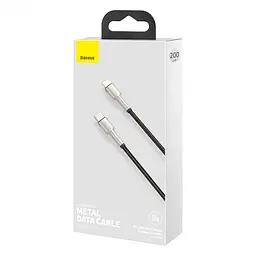 Кабель Baseus Cafule Series Metal Data Cable Type-C to Lightning PD 20W 2m Black - мініатюра 3