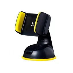 Автотримач для телефону HOCO "CA5" на присосці жорстка ніжка Black-Yellow - мініатюра 2