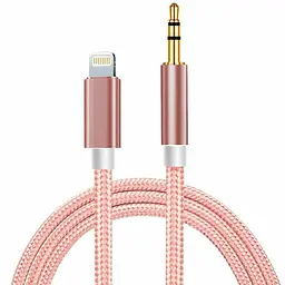 Кабель AUX Lightning-TRS Audio 3.5мм Male/Male 1м Pink