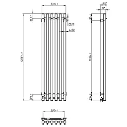 Електрична рушникосушка Navin Levante 330x1200 Sensor права, чорний муар 10-012033-4860, Чорний матовий, Праве, Електронний - мініатюра 7