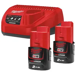 Енергокомплект Li-Ion MILWAUKEE, M12 NRG-202 (ЗУ С12 С, 2х2Аг B2)