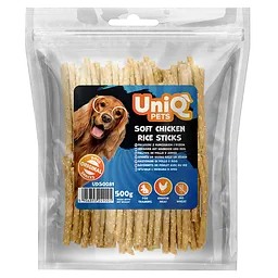 Ласощі для собак UniQ PETS М'які курячі стіки з рисом 500 г - мініатюра 2