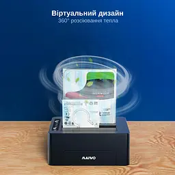 Док-станція клонувальник Maiwo для двох SSD/HDD 2.5/3.5" SATA USB 3.0 (K3082 2501) Чорна - мініатюра 7