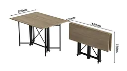 Стіл-книга трансформер Спайдер Ferrum-decor 750x1150x880 Чорний метал ДСП Дуб Сонома 16 мм (FRD-105091) - мініатюра 8
