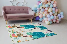 Дитячий двосторонній складний килимок Poppet Весела жирафа та Загадковий ліс, 200x180x1 см (PP009-200) - мініатюра 10