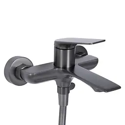 Змішувач для ванни Qtap Vlasta New (з душовим гарнітуром) QTVLA259GMB45643 Gunmetal Black PVD Шліфований чорний хром - мініатюра 3
