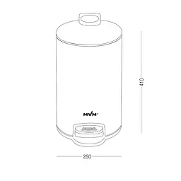 Відро для сміття МVM з кришкою та педаллю 12 л (BIN-16 12L SS) - мініатюра 3