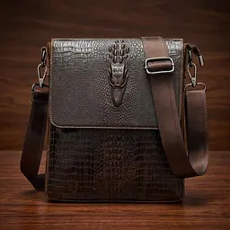 Сумка з тисненням під шкіру крокодила 20039 Vintage коричнева