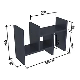 Надставка для столу NS-2 Loft Design (Антрацит) - мініатюра 3