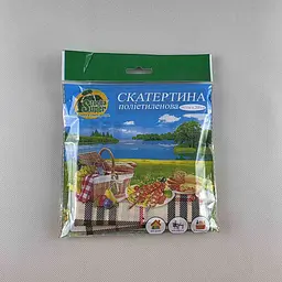 Скатертина одноразова Клітина бежева 105x200 см 1 штука для сервірування та повсякденного використання