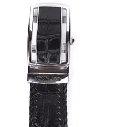 Ремінь-автомат CROCODILE LEATHER 18010 з натуральної шкіри крокодила чорний 115-120 см - мініатюра 6