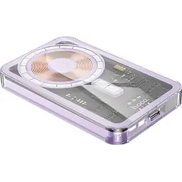Зовнішній акумулятор Hoco Q14 Ice Crystal MagSafe 5000mAh 20W Purple [796707] [107501] - мініатюра 3
