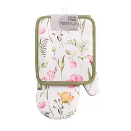 Набір прихваток для кухні Ardesto Spring flowers 18х20см, 18х30см, 100% поліестер (верх), 100% бавовна (низ), білий (ART14FL)